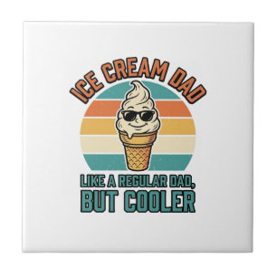 Ice Cream Dad Vintage Funny Cooler Dad Shirt Desig Tile
