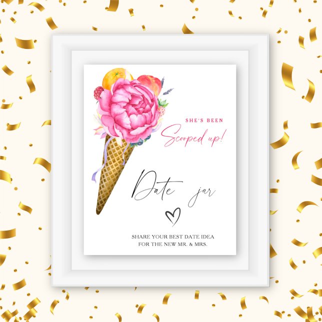 Ice cream - date night ideas. Date jar bridal game Poster (Creator Uploaded)