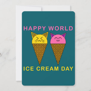 Ice Cream Day Cats Invitation