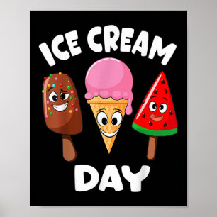 Ice Cream Day Summer Party Ice Cream Maker Kids To Poster