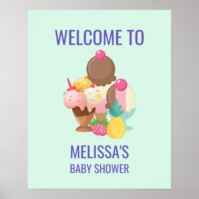 Ice Cream Desserts Welcome Poster (Front)