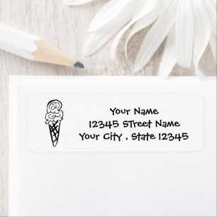 Ice cream doodle logo custom return address