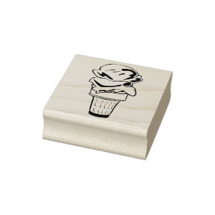 Ice Cream double scoop ! Rubber Stamp