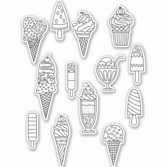 Ice Cream Drawing Sticker (Front)