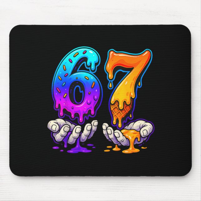 Ice Cream Drip 6 7 Number 67 Six Seven Meme Mens B Mouse Mat (Front)