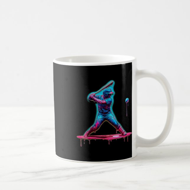 Ice Cream Drip Baseball Bat Baseball Player  Coffee Mug (Right)