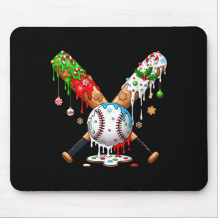 Ice Cream Drip Baseball Christmas Xmas Pajama Kids Mouse Mat