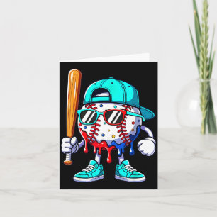 Ice Cream Drip Baseball Sts Baseball Lifestyle Boy Card