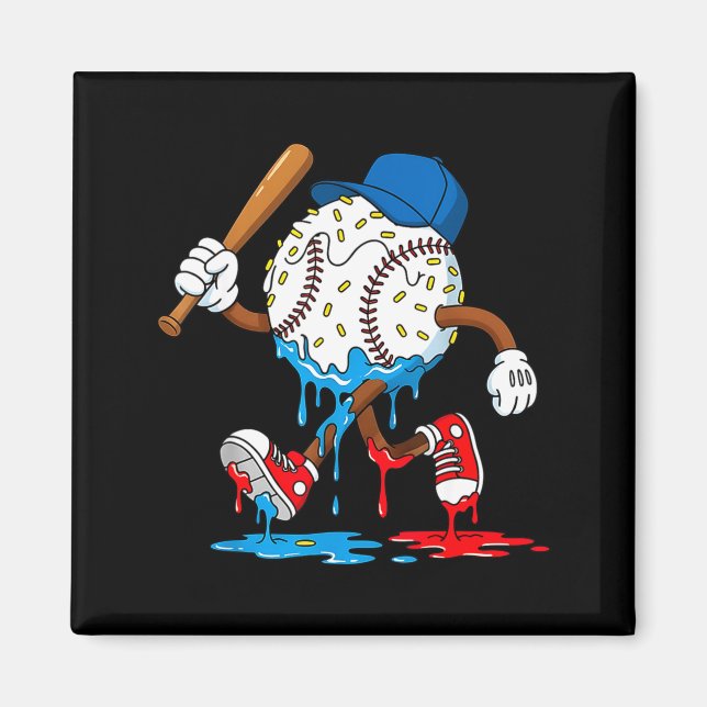 Ice Cream Drip Baseball Sts Baseball Lifestyle Boy Magnet (Front)