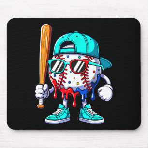 Ice Cream Drip Baseball Sts Baseball Lifestyle Boy Mouse Mat