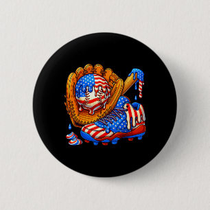 Ice Cream Drip Baseball Stuff American Flag for 6 Cm Round Badge