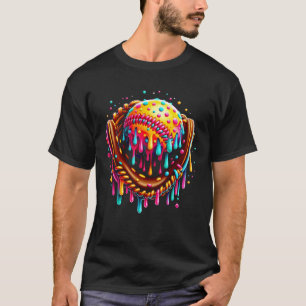 Ice Cream Drip Baseball Stuff Baseball Ball Glove T-Shirt