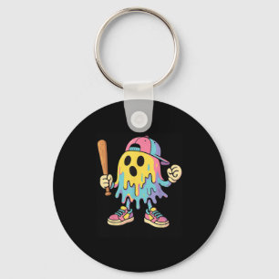 Ice Cream Drip Colourful Ghost Baseball Spots Hall Key Ring