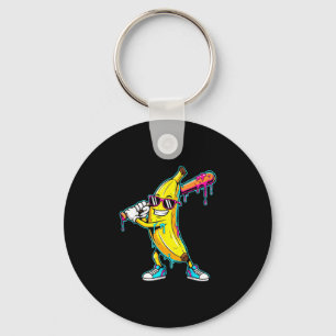 Ice cream drip graphic funny colour splash design key ring