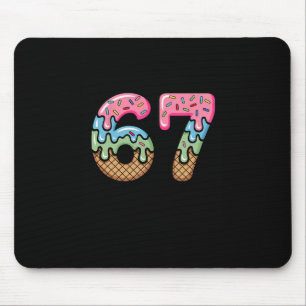 Ice Cream Drip Meme Funny Six Seven 67 Present Mouse Mat