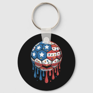 Ice Cream Drip Men Women Game American Usa Flag So Key Ring