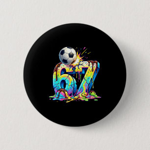 Ice Cream Drip Soccer 67 Six Seven Funny Gen Alpha 6 Cm Round Badge