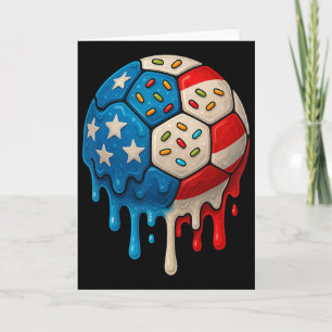 Ice Cream Drip Soccer Stuff 4th Of July Boys Kids Card