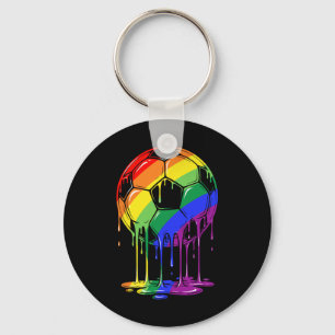 Ice Cream Drip Soccer Stuff 4th Of July Boys Kids Key Ring