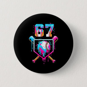 Ice Cream Dripng Boys Baseball Drip Fun 6 7 Six Se Cm Round Badge