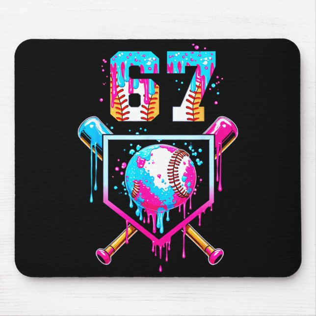 Ice Cream Dripng Boys Baseball Drip Fun 6 7 Six Se Mouse Mat (Front)