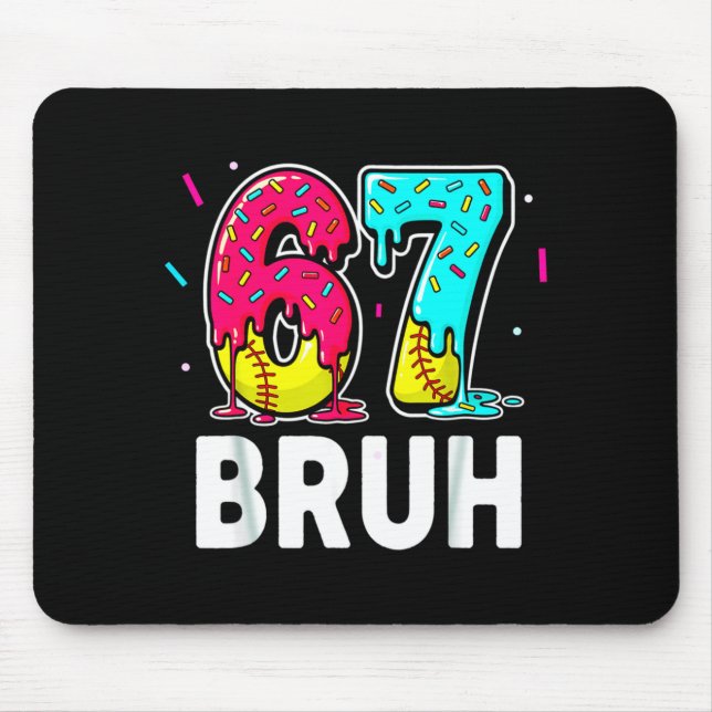 Ice Cream Dripng Softball Drip Fun 6 7 Six Seven M Mouse Mat (Front)