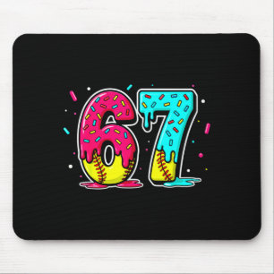 Ice Cream Dripng Softball Drip Funny 6 7 Six Seven Mouse Mat