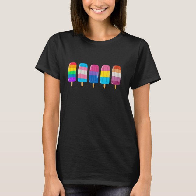 Ice Cream Equal Rights Rainbow LGBT Gay Lesbian Tr T-Shirt (Front)