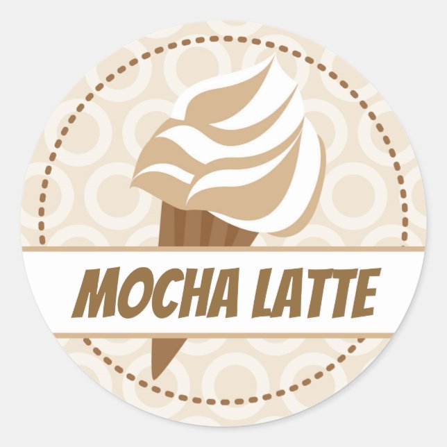 Ice Cream Flavour Label | Brown Sticker (Front)