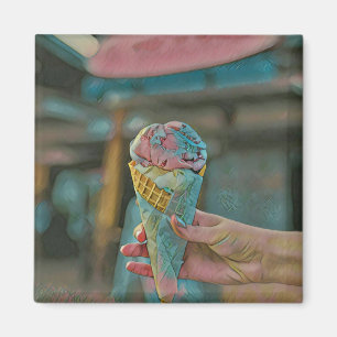 Ice cream flavour magnet