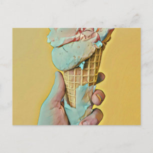 Ice cream flavour postcard