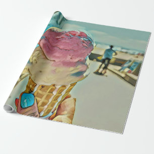 Ice cream flavour wrapping paper