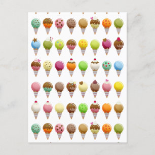 Ice Cream Flavours Holiday Postcard
