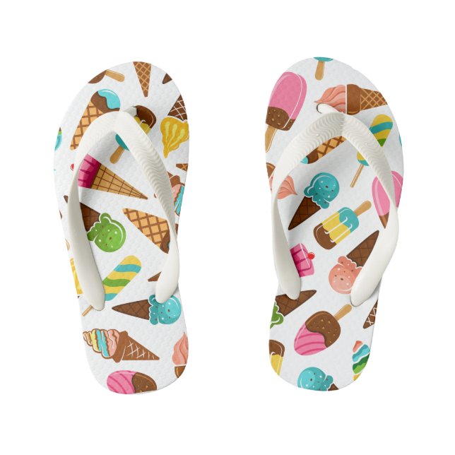 Ice Cream Flip Flops, Kids and Toddlers Kid's Flip Flops (Footbed)