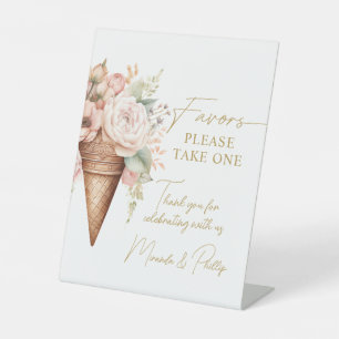 Ice Cream Floral Favors Sign Bridal Shower