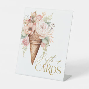 Ice Cream Floral Gifts And Cards Bridal Shower Pedestal Sign