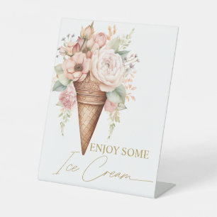 Ice Cream Floral Ice Cream Sign Bridal Shower