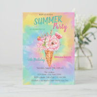 Ice cream Flowers Fruits Summer Tye Dye Birthday 