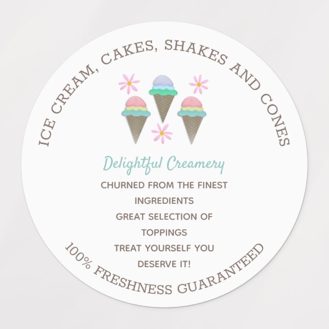 Ice Cream Food Labels  (Design 1)