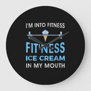 Ice Cream Foodie Ness Gym Gifts Men Women Large Clock