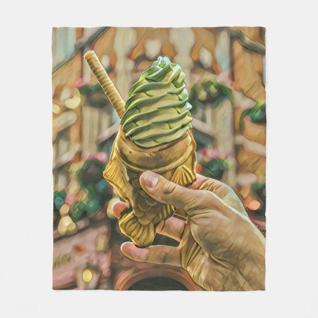 Ice cream for kids fleece blanket (Front)