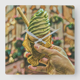 Ice cream for kids square wall clock