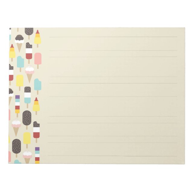 Ice Cream & Frozen Treats (Lined) Notepad (Front)