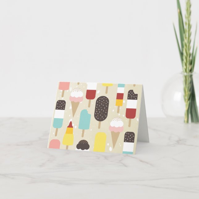 Ice Cream & Frozen Treats Thank You Note Card (Front)