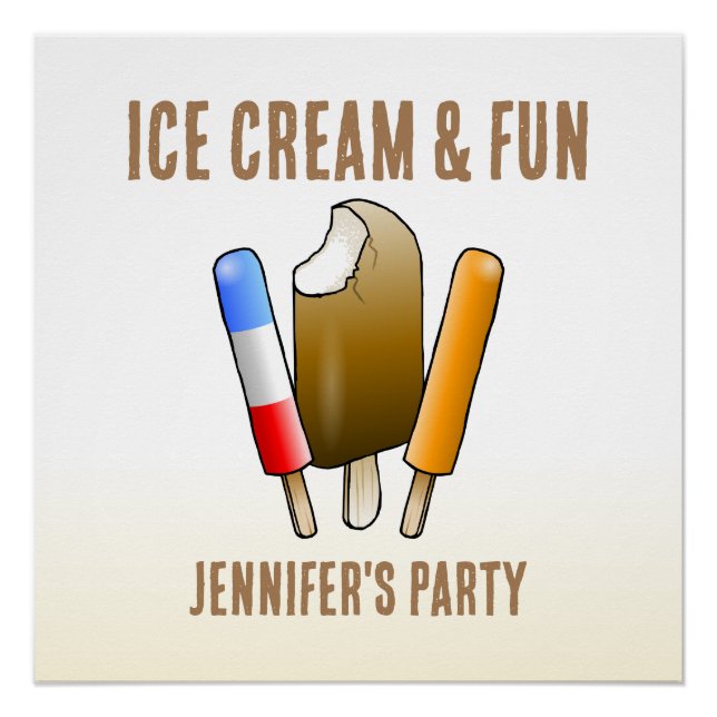 Ice Cream & Fun Birthday Poster (Front)