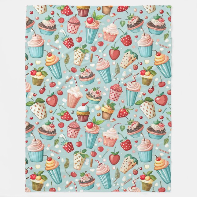 Ice Cream Fun Fleece Blanket (Front)