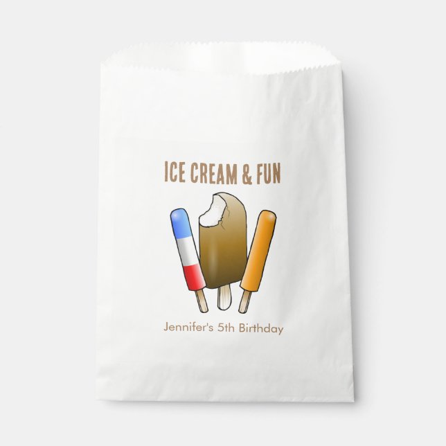 Ice Cream & Fun Popsicles Favour Bags (Front)