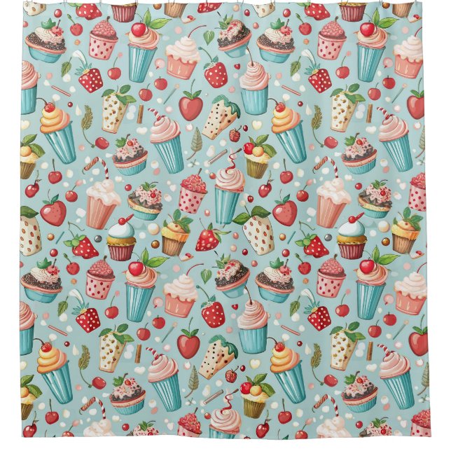 Ice Cream Fun Shower Curtain (Front)