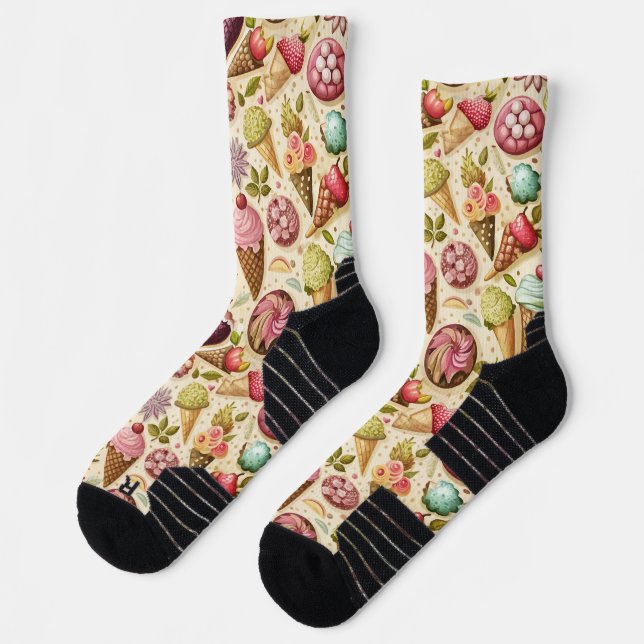 Ice Cream Fun Socks (Left)
