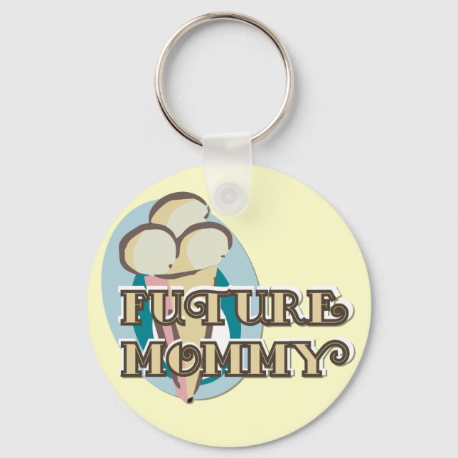 Ice Cream Future Mummy Tshirts and Gifts Key Ring (Front)